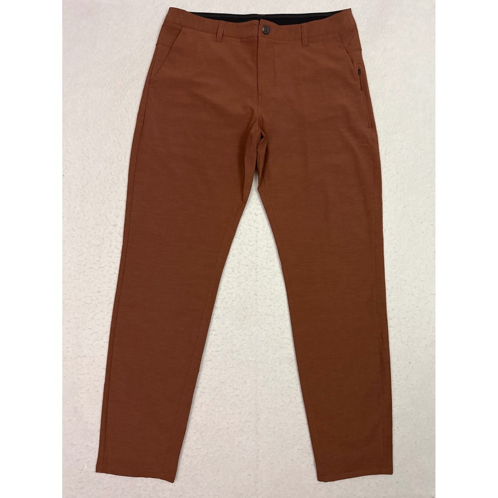 Vuori Aim Pants Mens 33 Rust Brown Stretch Golf Travel Chino V431